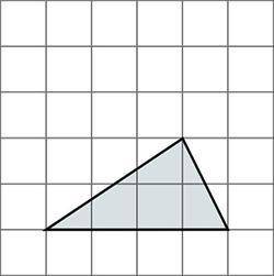 Which statement best describes the area of the triangle shown below?

A coordinate grid is shown w