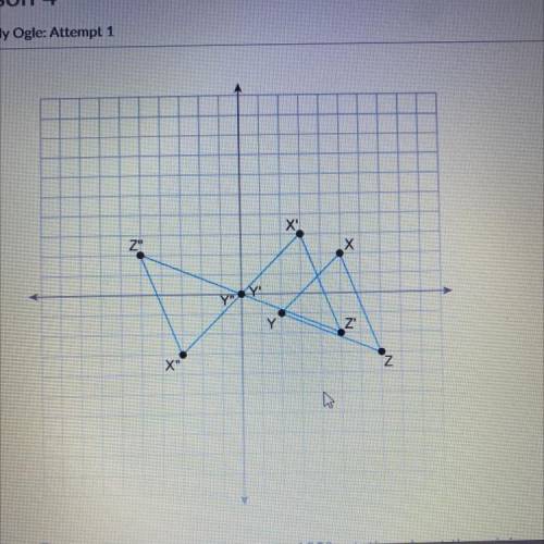 PLEASE HELP ME

Identify the compositions performed on triangle XYZ to map onto triangle XYZ. 
A