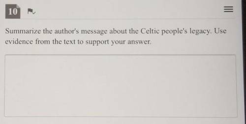 10. Summarize the author's message about the Celtic people's legacy. Use evidence from the text to