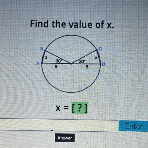 Find the value of x.
Please right answer only!