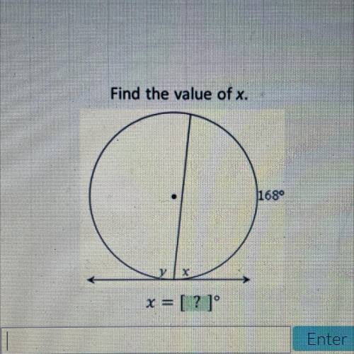 Find the value of x.
Right answer only, please.