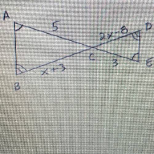 Use the diagrams to answer the problems,

1.
a) ABC ~ _____
b) set up a proportion to
solue for x.