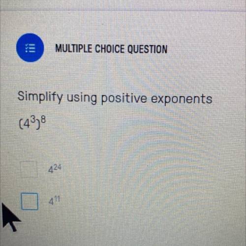 Simplify using positive exponents