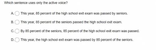 PLLZ HALPP! I have not been taught about active voice, however, I do believe the answer would be B.