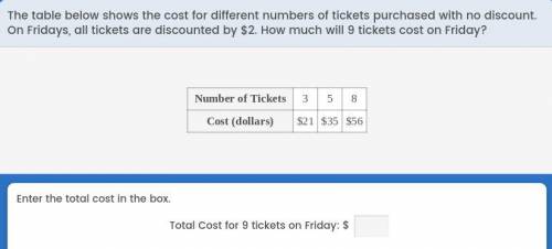Can you find the cost for 9 tickets