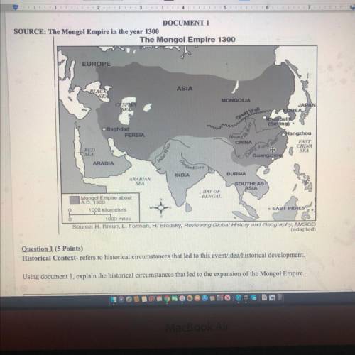 Using document 1, explain the historical circumstances that led to the expansion of the Mongol Empi
