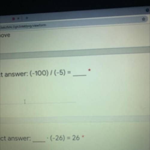(-100)/(-5)=
Help me with both questions please and thank you