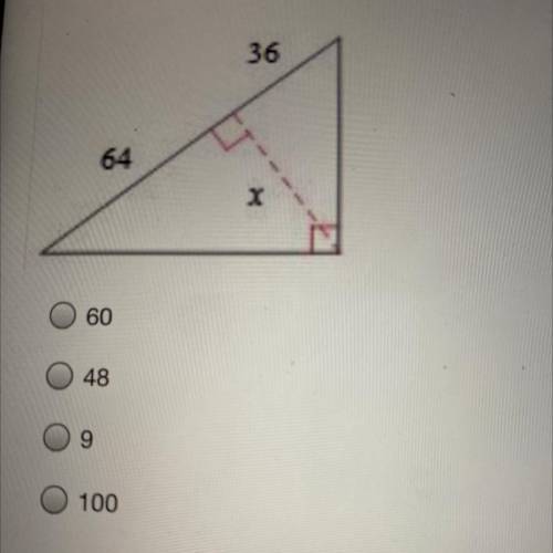 Hurry please! 30 points. Find the value of x.
