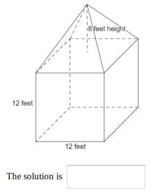 Find the volume, in cubic feet, of the composite solid below, which consists of a pyramid sitting o