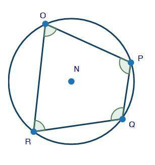 URGENT PLEASE HELP NOWWWW

Quadrilateral OPQR is inscribed inside a circle as shown below