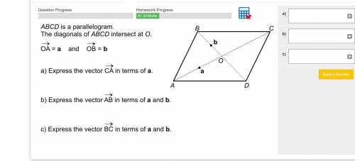 ABCD is a parallelogram. 
The diagonals of ABCD intersect at O.