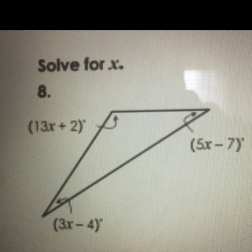 PLS HELP MY HWS DUE IN 20MINS PLS SHOW WORK TOO TY 
solve for x