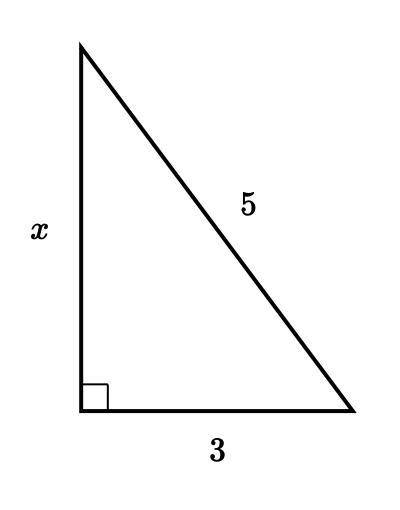 Find the value of x in the triangle shown