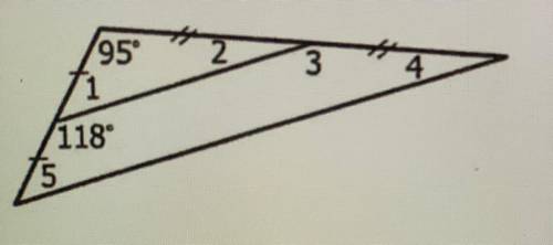 Help ASAP.. Find the measure of each missing angle .. M<1? M<2? M<3? M<4? M<5?