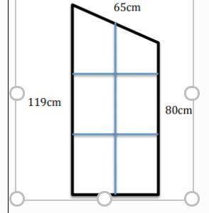Lisa has an oddly shaped window in her house. It has the measurements shown. She wants to buy a cur
