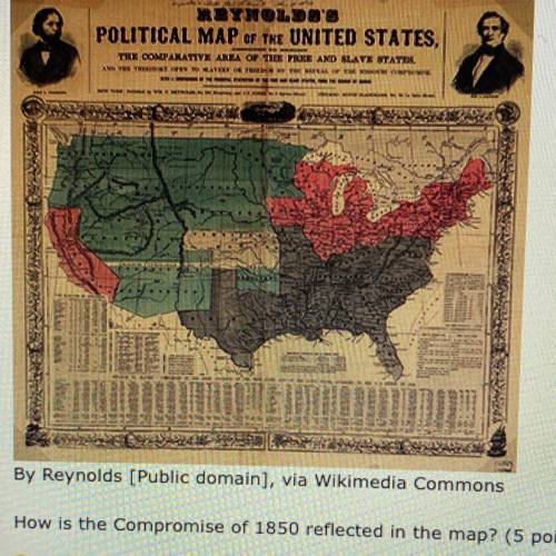 How is the Compromise of 1850 reflected in the map? (5 points)

The Compromise of 1850 upheld the