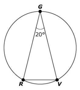 I need help  In the triangle, GR is congruent to GV . What is the measure, in degrees, of GR˜?