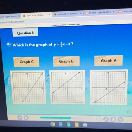 Which is the graph of y=-x-3?

Graph C
Graph B
Graph A
y
yt
X
-1
— Please help <33 ✨