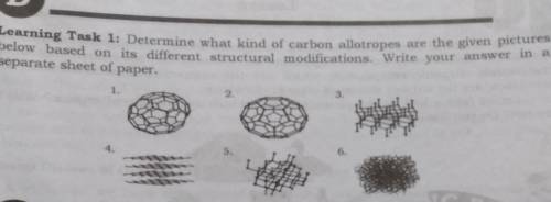 Learning Task 1: Determine what kind of carbon allotropes are the given pictures

below based on i