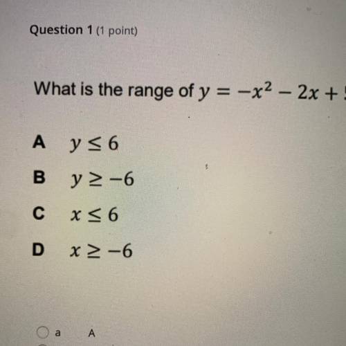 What is the range of y = -x2 – 2x + 5?