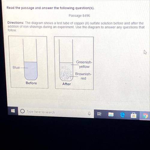 The experiment shows a-

A.chemical reaction,because the solution changed the color 
B.physical re