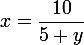 What are the restrictions for y for the following equation?