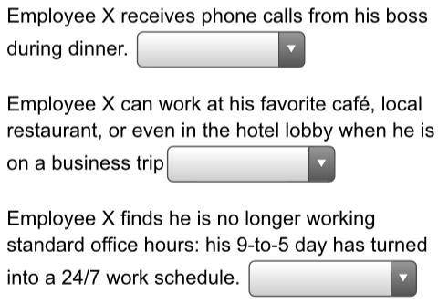 Employee X receives phone calls from his boss during dinner. Employee X can work at his favorite ca