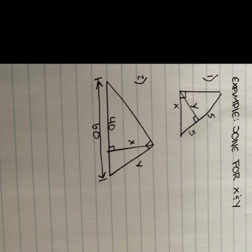 Please help!! i need help solving for x and y