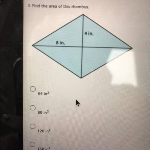 Need help now Find the area of a rhombus