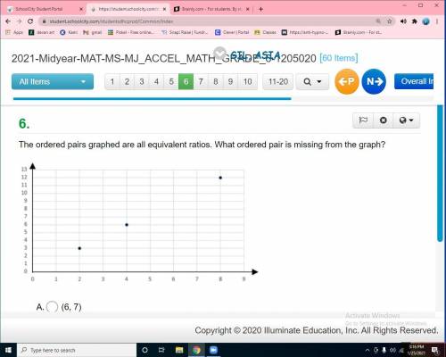 HELP IM TIMED I WILL GIVE YOU BRAINLIEST The ordered pairs graphed are all equivalent ratios. W