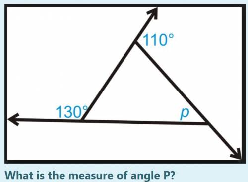 What is the measure of angle P?