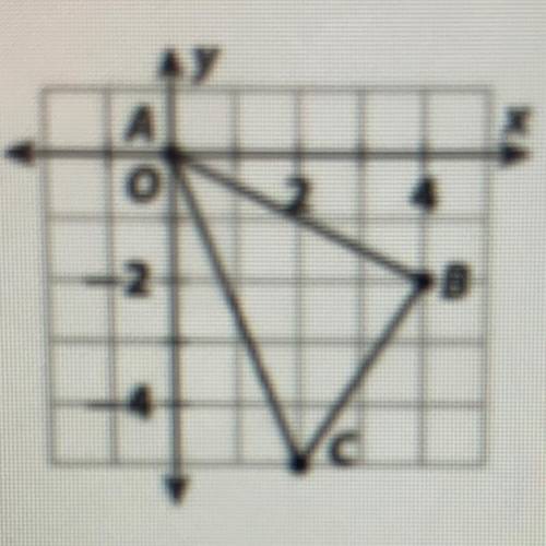 AABC is reflected across the x-axis.
 

What is the new location of point B?
0 (-4,-2)
0 (4, -2)
O