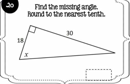 Different question: FInd the Missing angle and Round to the nearest 10th

I just need explanation