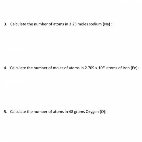 Calculate the number of moles atoms in 2.709 times 10 24 atoms of iron (Fe)