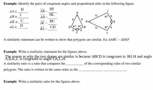 I only need help on questions 6 and 7. (Use the congruent figure on top to answer 6 and 7.)