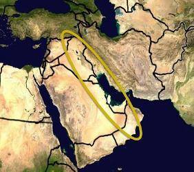 Image courtesy of NASA

Which major economic activity in the Middle East occurs largely in the are