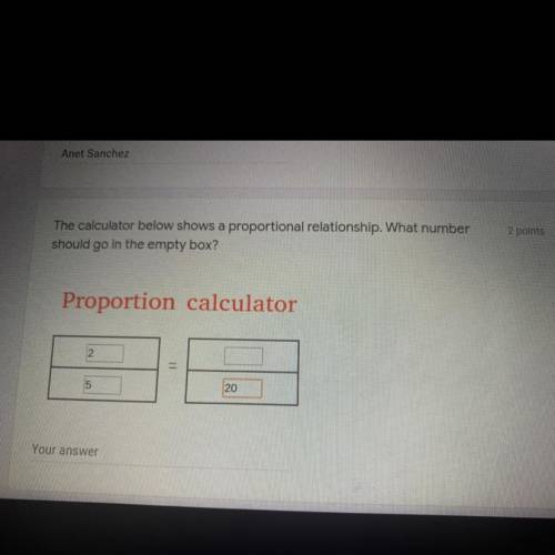 The calculator below shows a proportional relationship . What number should go in the empty box ?