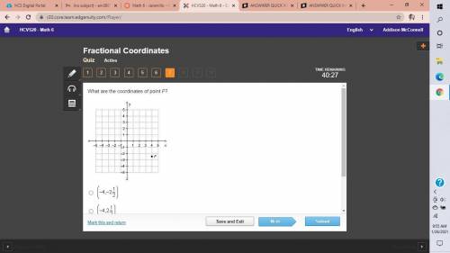 ANSWER QUICK IM TIMED

Answers:
A. (Negative 4, Negative 2 and one-half)
B. (Negative 4, 2 and one