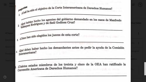 Spanish homework 5 questions
