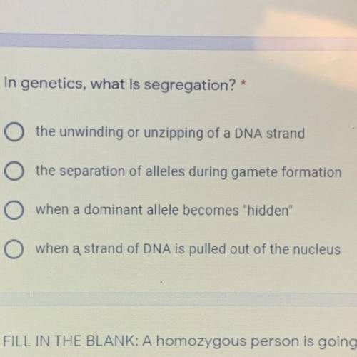 In genetics, what is segregation?