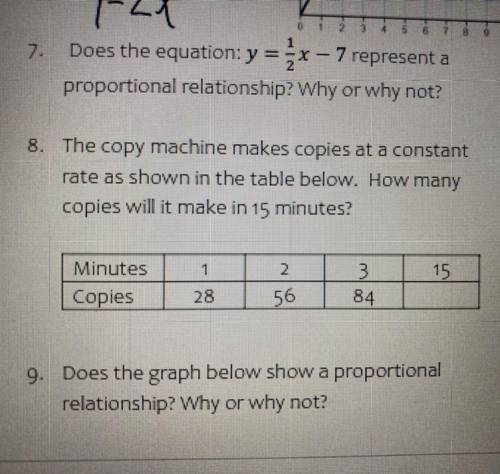 Does the equation: y = x - 7 represent a
proportional relationship? Why or why not?