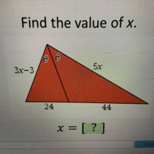 Please please help!! Find the value of x