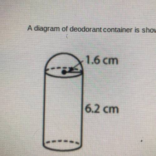 Please help me !!...A diagram of deodorant container is shown.what is Volume

show What is the one