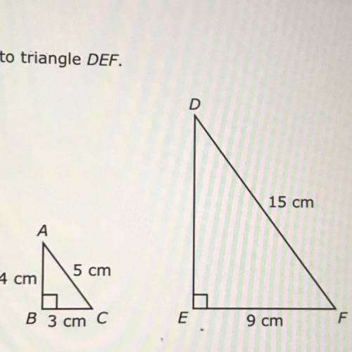 Triangle ABC is similar to triangle DE