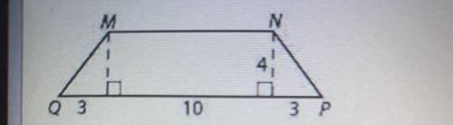 Isosceles trapezoid MNPQ is shown below.
What is the perimeter of the trapezoid?