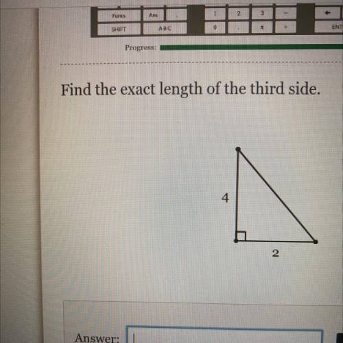 Find the exact length of the third side.
4
2