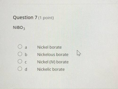 Please help me with this chem question it’s due by midnight. I know the answer choice isn’t C.