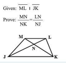 Given: ML || JK Prove: MN/NK=LN/NJ