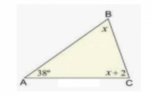 A measure of three angles of a triangle is shown below. What is the measurement of x? Record your a