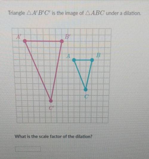 Triangle AA'B'C' is the image of AABC under a dilation. What is the scale factor of the dilation?